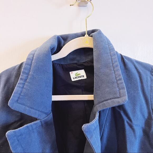 Lacoste Blue Cotton Double-Breasted Blazer - Picture 9 of 13